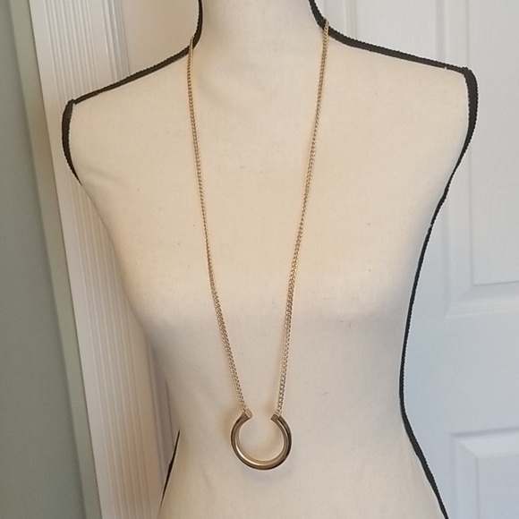 Long necklace faux gold and tortoise shell - Picture 2 of 8